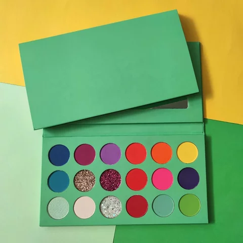 Top view of the issa vibe palette reveals how deeply colored the shades of eye shadow are.