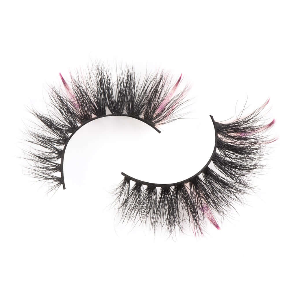 Lova from the top and on a white background shows a subtle transition into the color in the lash. Bold and Luscious Lashes are comfortable, soft and fluffy for up to 30 wears.